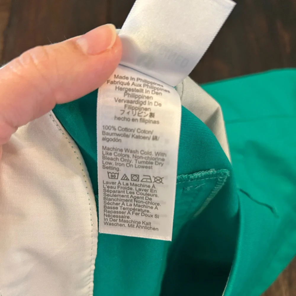 J. Crew Scalloped High Waist Shorts in Teal Green